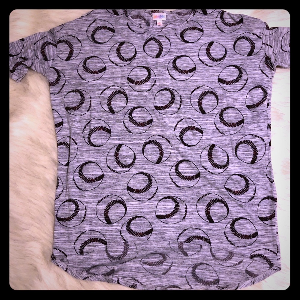 LulaRoe baseball/softball print shirt XS